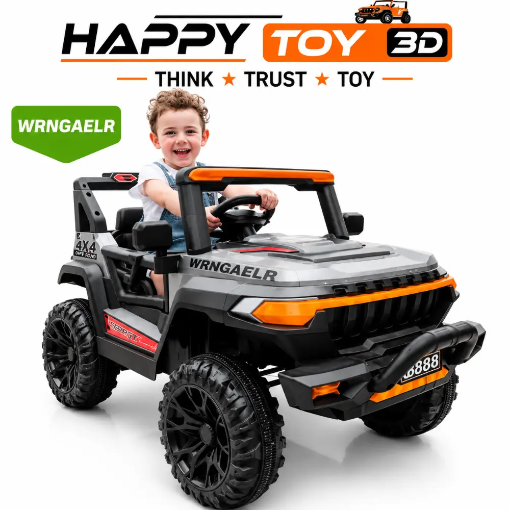 9688 Big Jeep Kids Electric Car 12V 7Ah Triple Motor with Rubber Wheel and Leather Seat