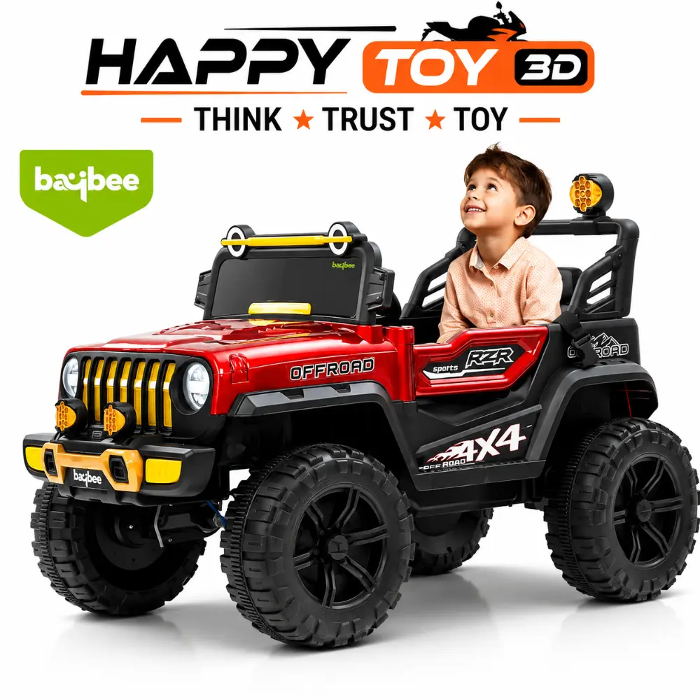 Jeep M-868 Kids Electric Car with 12V 7Ah Battery Triple Motor Remote Control and Leather Seat