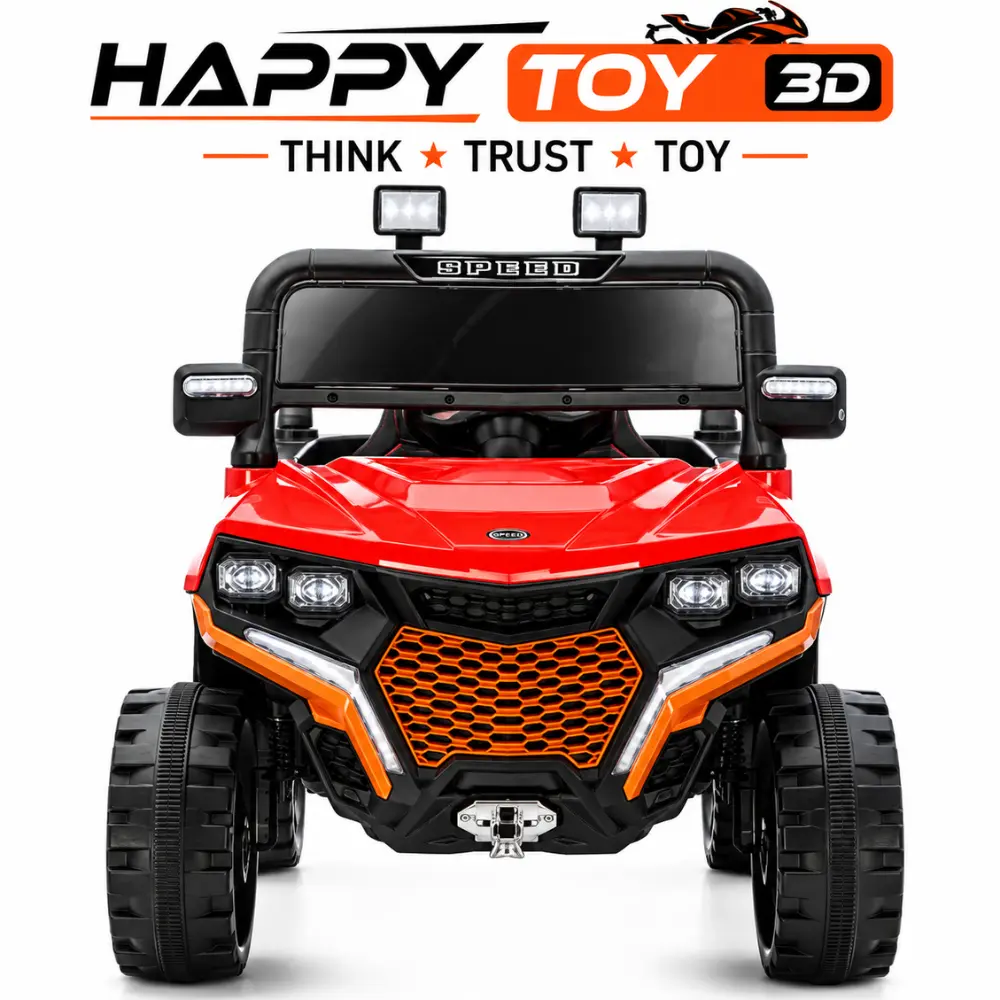 Jeep Speed Kids Electric Car 12V 7Ah Triple Motor Remote Control Fiber Wheel Leather Seat